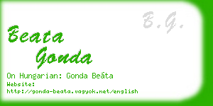 beata gonda business card