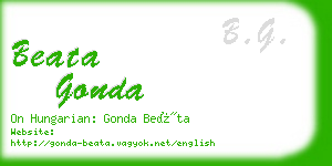 beata gonda business card
